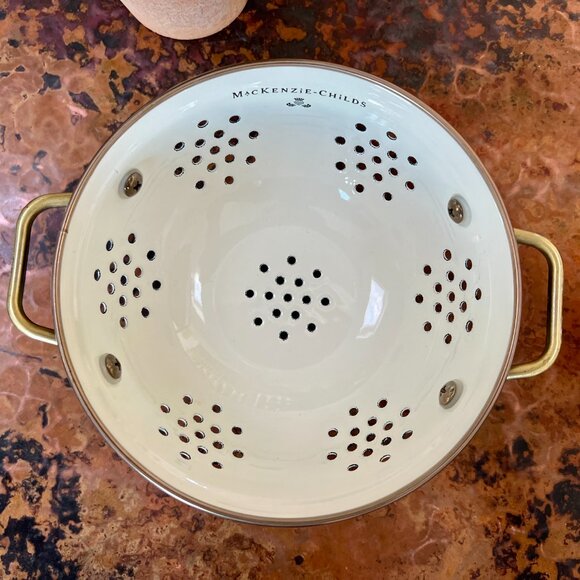MacKenzie-Childs Courtly Check Small Colander - Picture 2 of 5